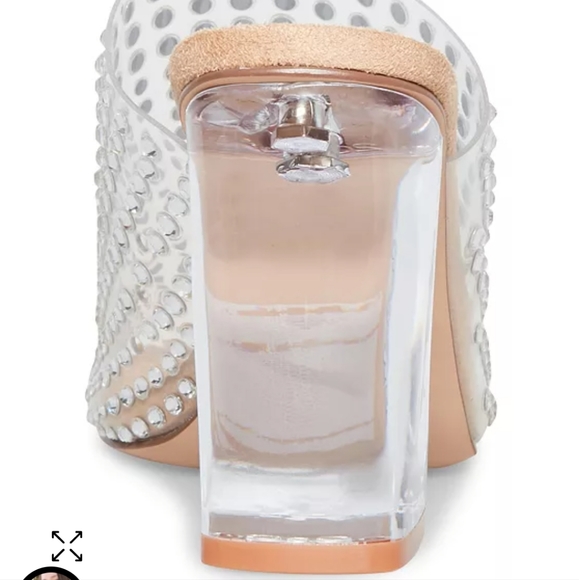 NEW Steve Madden Nicely Rhinestone Clear Heel Sandal | Size 5.5 - Picture 7 of 7